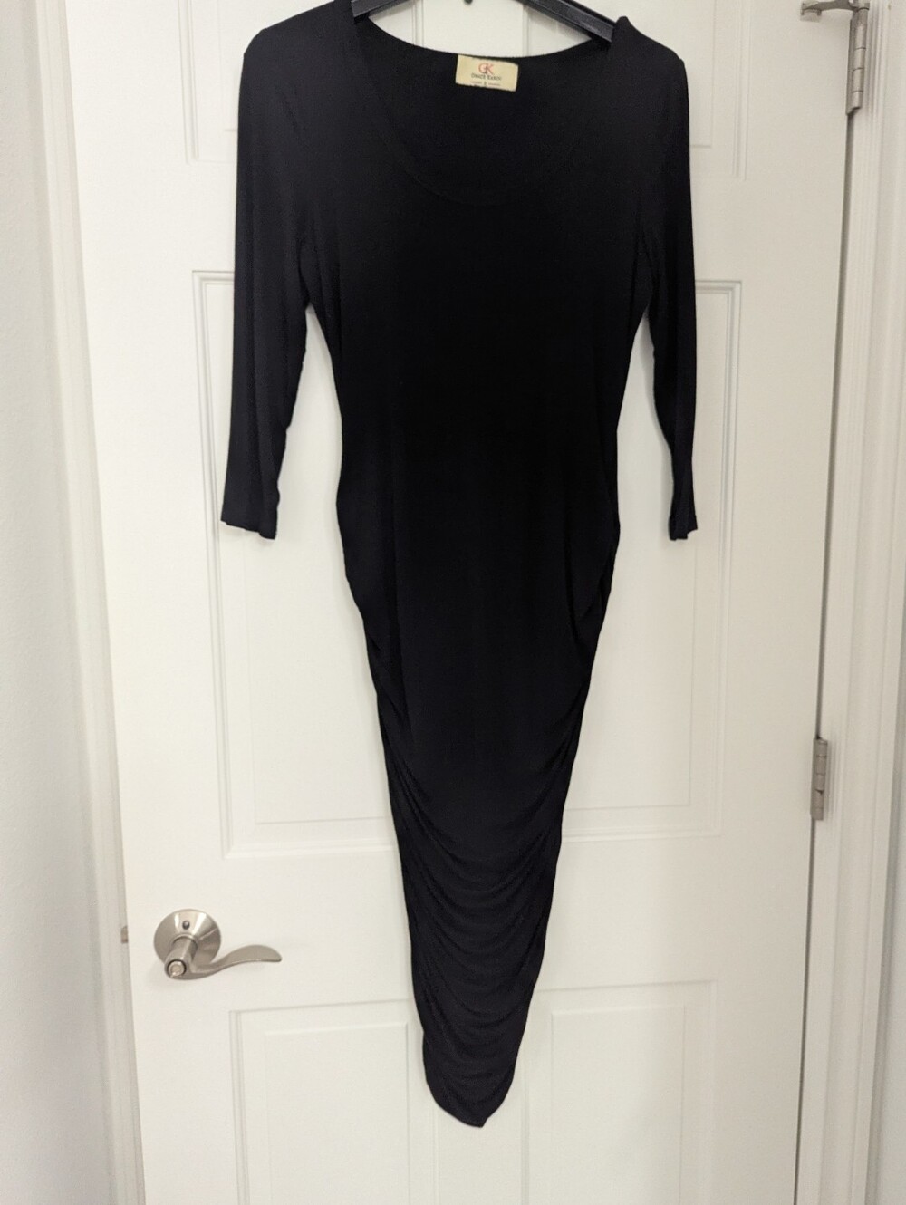 Grace Karin Ruched Long Sleeve Maxi Dress